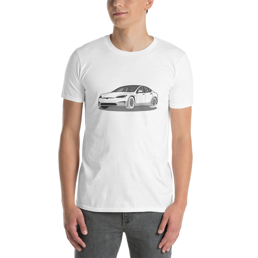 Model S Front View On Unisex T-Shirt (3 Colors Available)