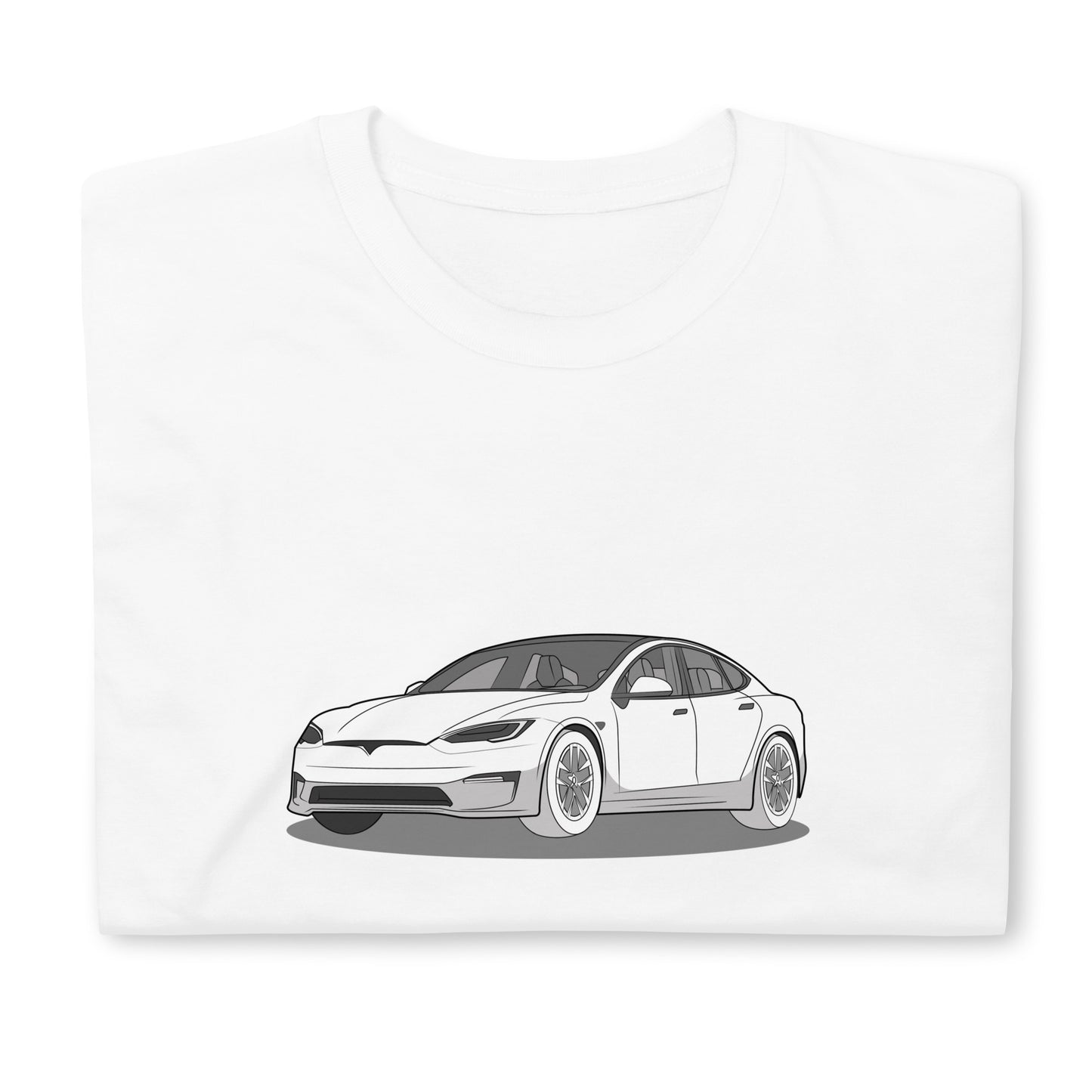 Model S Front View On Unisex T-Shirt (3 Colors Available)