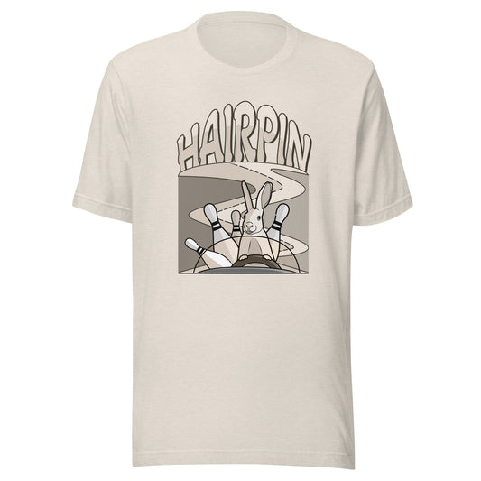 Hairpin Turn Track Day Road Course Racing Heather Dust Unisex T-Shirt