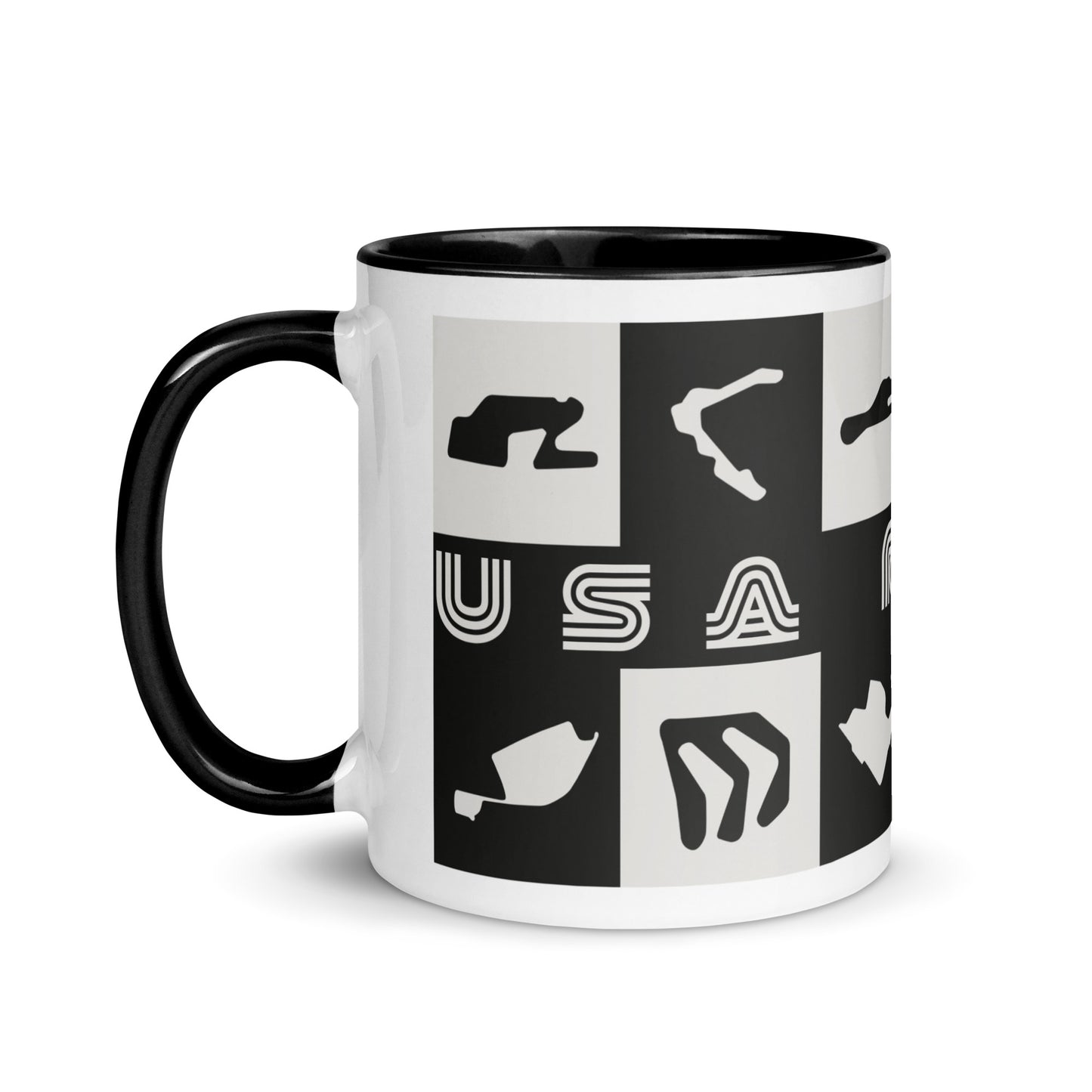 USA Formula Racing Circuits Mug with Color Inside