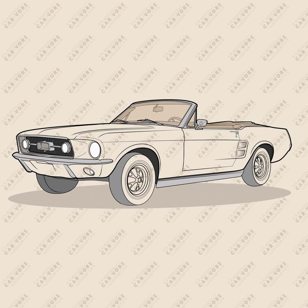 1967 Ford Mustang Convertible Front Side Heather Dust Unisex T-Shirt