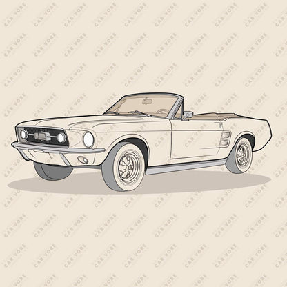 1967 Ford Mustang Convertible Front Side Heather Dust Unisex T-Shirt