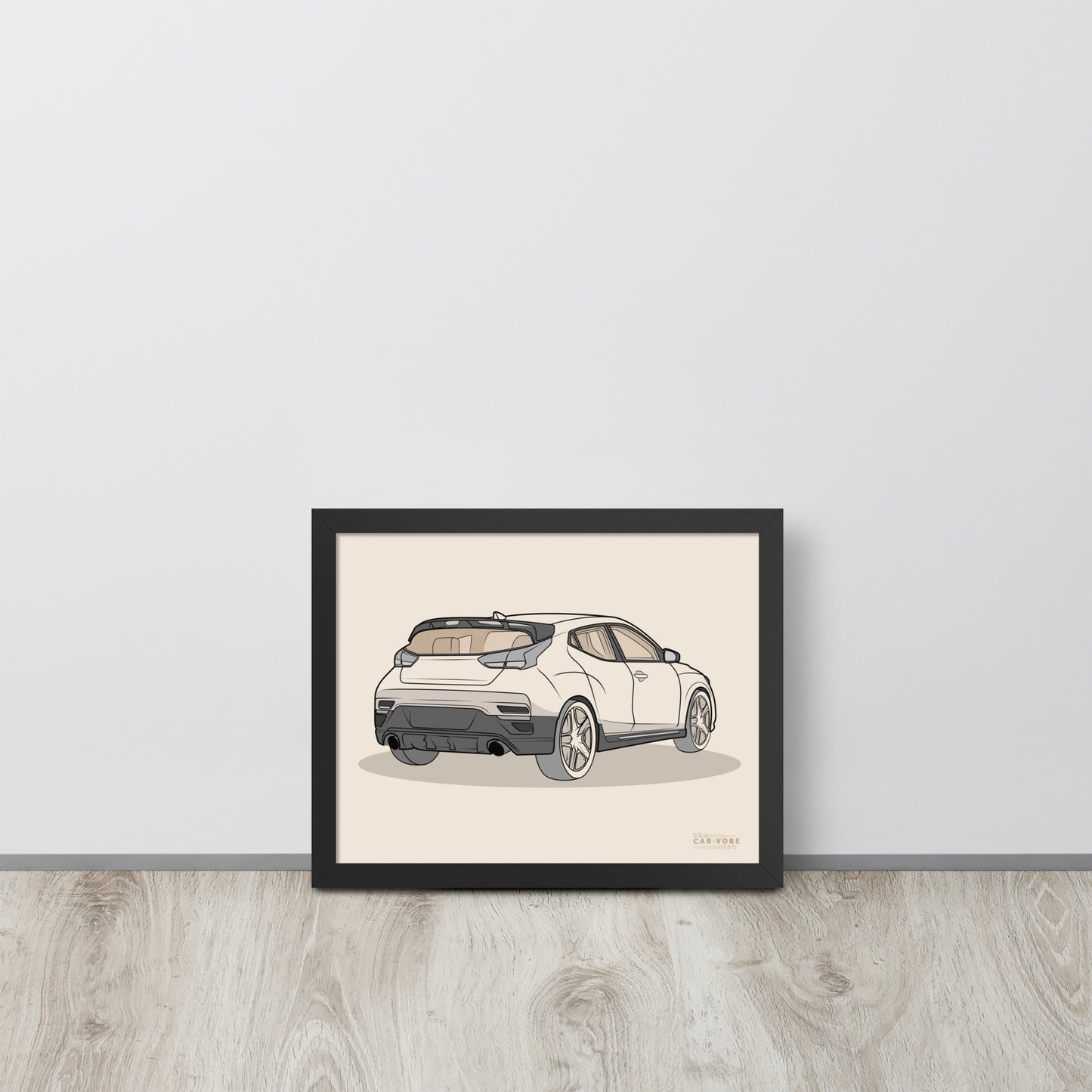 2021 Veloster N Rear View Framed Enhanced Matte Poster For Hyundai Enthusiasts (3 Sizes & Frame Colors Available)