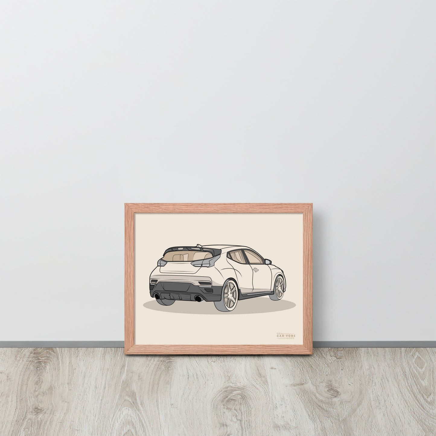 2021 Veloster N Rear View Framed Enhanced Matte Poster For Hyundai Enthusiasts (3 Sizes & Frame Colors Available)