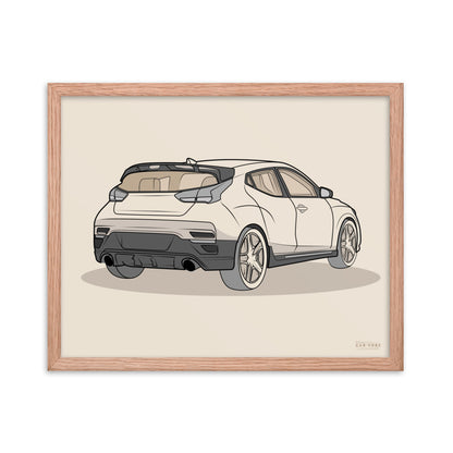 2021 Veloster N Rear View Framed Enhanced Matte Poster For Hyundai Enthusiasts (3 Sizes & Frame Colors Available)