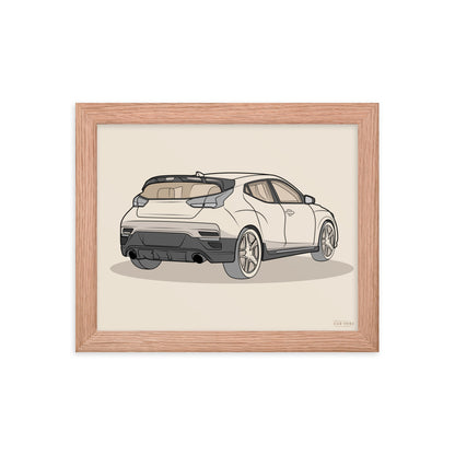 2021 Veloster N Rear View Framed Enhanced Matte Poster For Hyundai Enthusiasts (3 Sizes & Frame Colors Available)