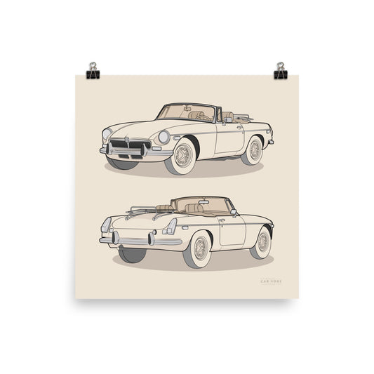 1973 MG B 12 in. X 12 in. Poster