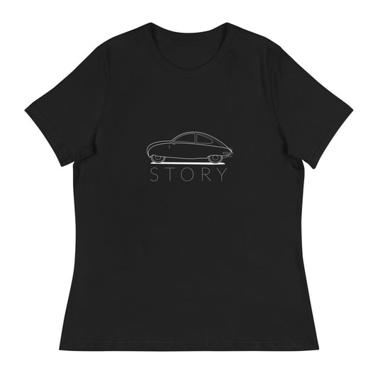 Saab Ursaab Story Outline Women's Relaxed Black T-Shirt