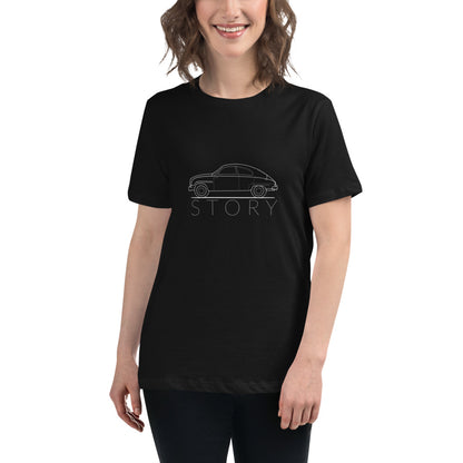 Saab 93 Story Outline Women's Relaxed Black T-Shirt