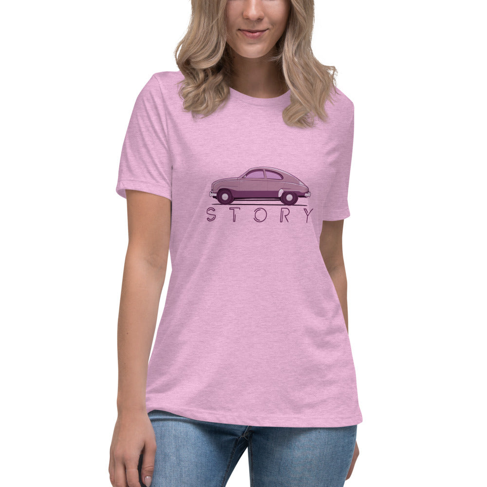 Saab 93 Story Women's Relaxed Lilac T-Shirt