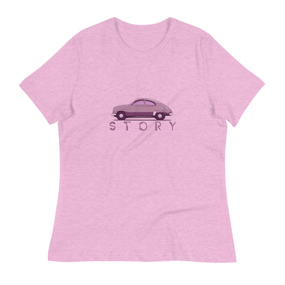 Saab 93 Story Women's Relaxed Lilac T-Shirt