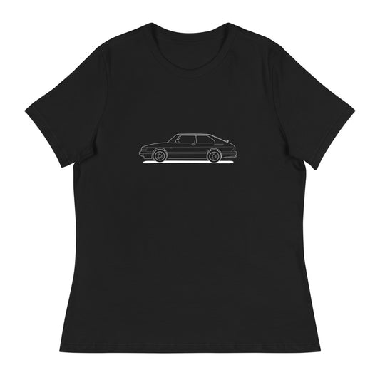 Saab 900 SPG Outline Women's Relaxed Black T-Shirt