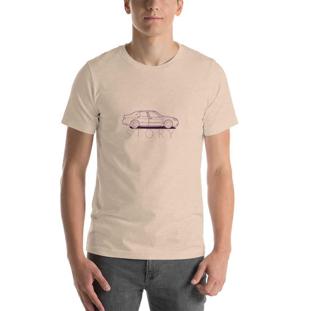 Saab Story 9-5 Sedan Outline Beige Unisex T-Shirt