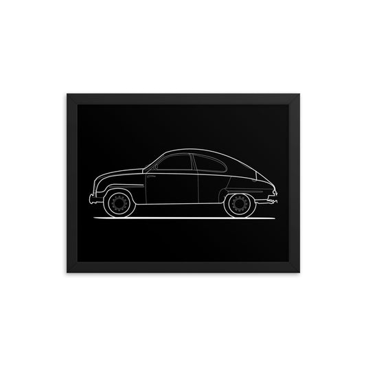 Saab 93 12 in. x 16 in. Framed Poster