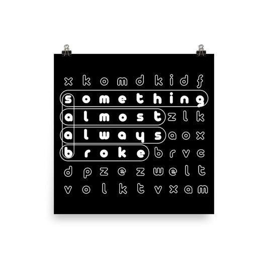 Saab S.A.A.B Something Almost Always Broke 10 in. x 10 in. Poster