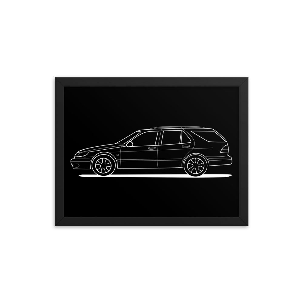 Saab 9-5 Wagon 12 in. x 16 in. Framed Poster