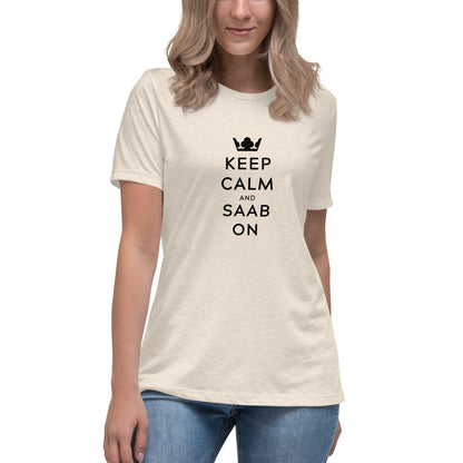 Keep Calm Saab On Women's Relaxed Beige T-Shirt