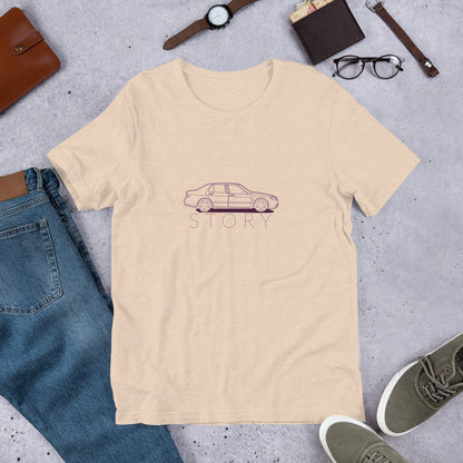 Saab Story 9-5 Sedan Outline Beige Unisex T-Shirt