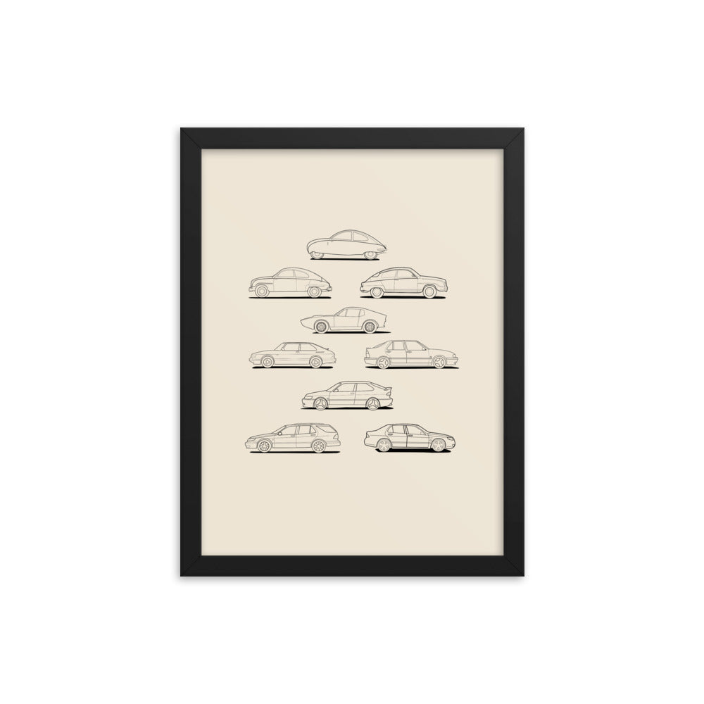 Saab Evolution 12 in. x 16 in. Framed Poster