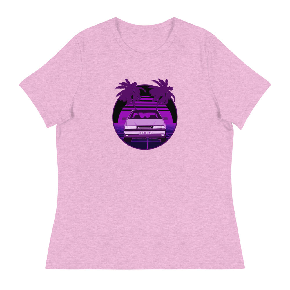 Vaporwave Saab Women's Relaxed Lilac T-Shirt