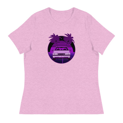 Vaporwave Saab Women's Relaxed Lilac T-Shirt