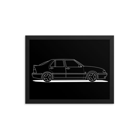 Saab 9000 Aero 12 in. x 16 in. Framed Poster