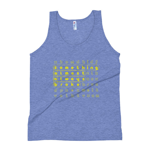 Saab S.A.A.B Something Almost Always Broke Blue Unisex Tank Top