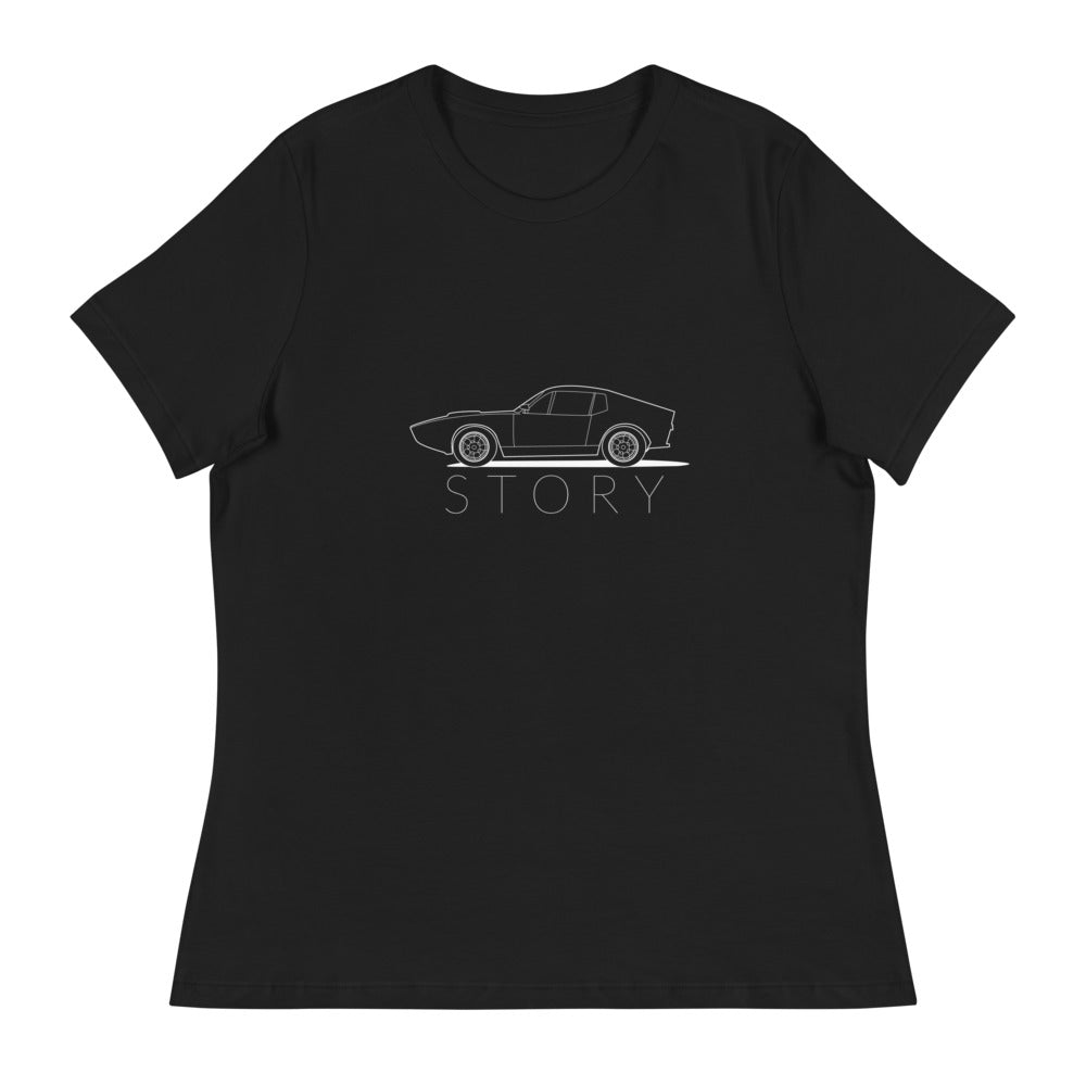 Saab Story Sonett Outline Women's Relaxed Black T-Shirt