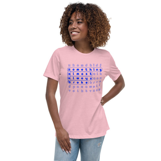 Saab S.A.A.B Something Almost Always Broke Women's Relaxed Pink T-Shirt