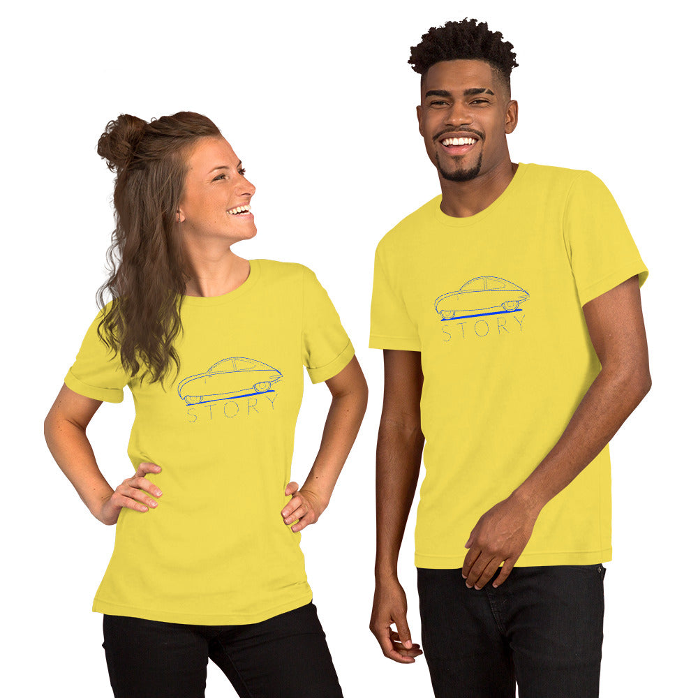 Saab Urssab Story Outline Yellow Unisex T-shirt