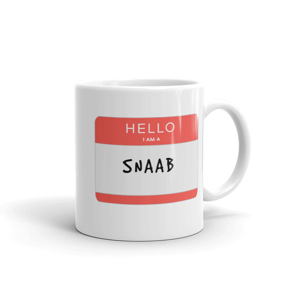 Saab Hello I Am A Snaab Sticker 11 oz Coffee Mug