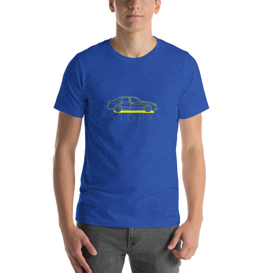 Saab Story 9-5 Sedan Outline Blue Unisex T-Shirt