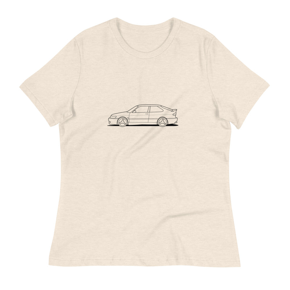 Saab Viggen Outline Women's Relaxed Beige T-Shirt