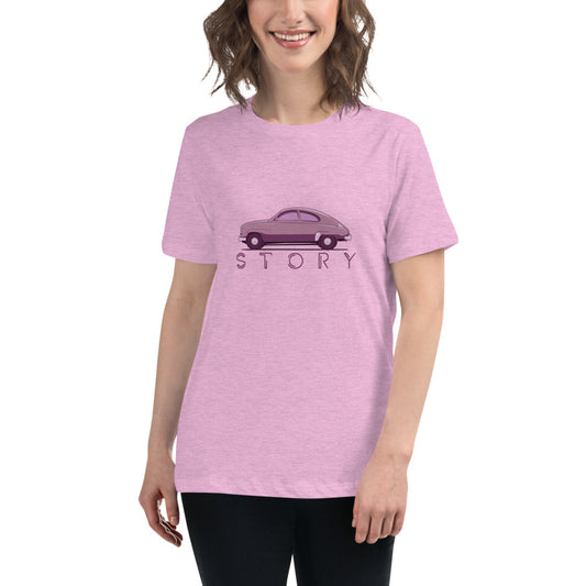 Saab 93 Story Women's Relaxed Lilac T-Shirt