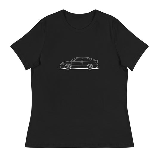 Saab Viggen Outline Women's Relaxed Black T-Shirt