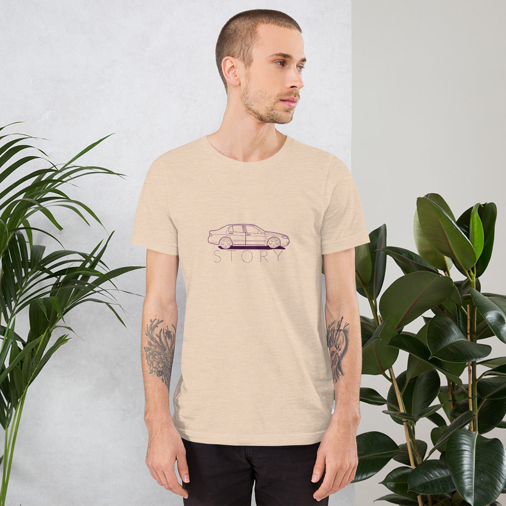 Saab Story 9-5 Sedan Outline Beige Unisex T-Shirt