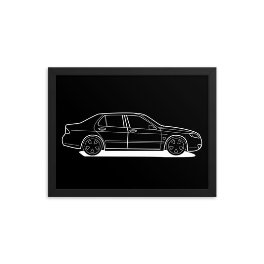 Saab 9-5 Sedan 12 in. x 16 in. Framed Poster