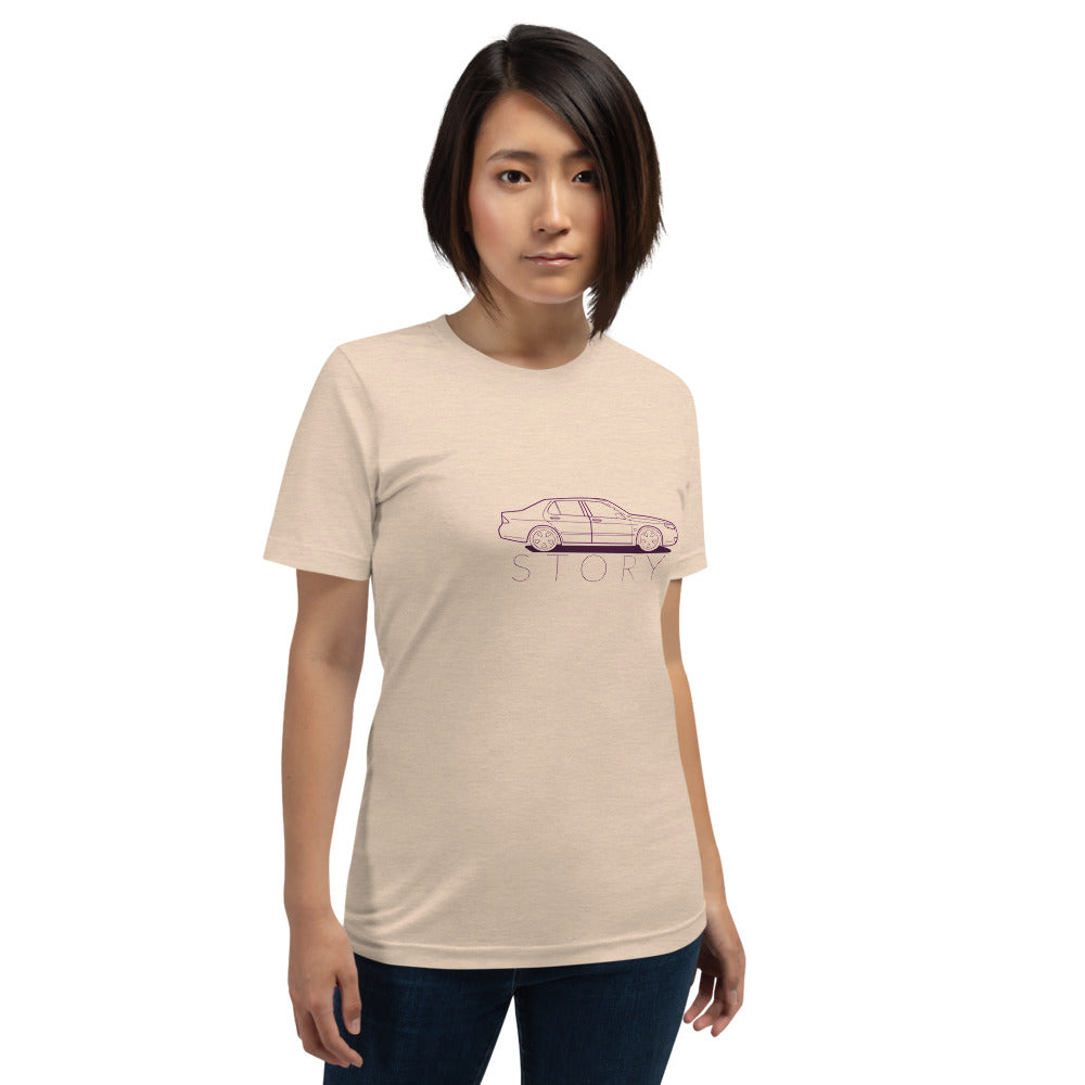 Saab Story 9-5 Sedan Outline Beige Unisex T-Shirt