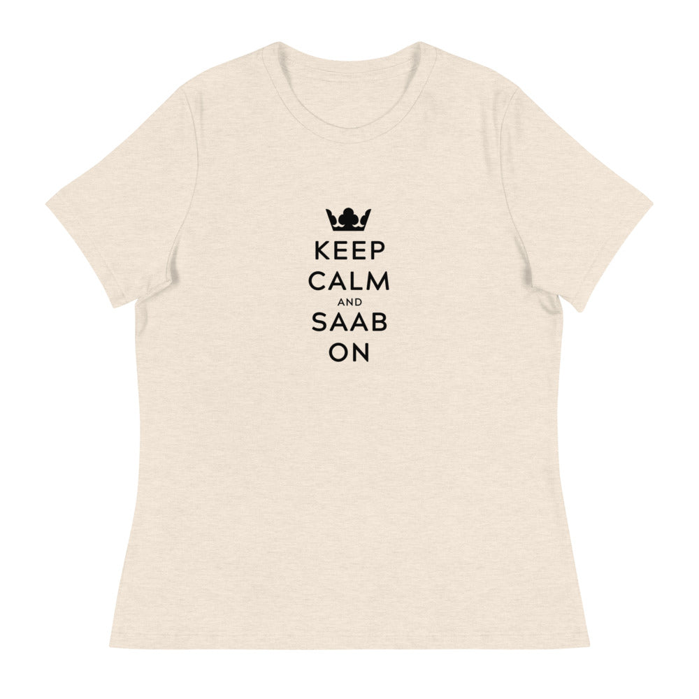 Keep Calm Saab On Women's Relaxed Beige T-Shirt