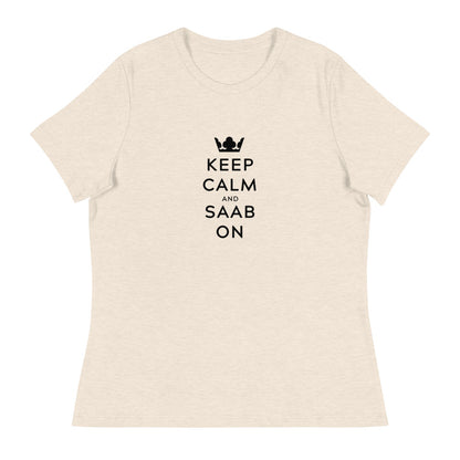 Keep Calm Saab On Women's Relaxed Beige T-Shirt