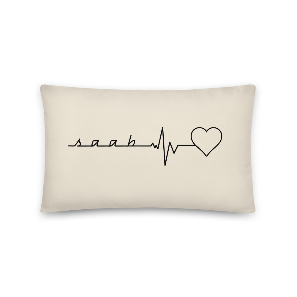 Saab Heartbeat Basic Beige 20 x 12 Throw Pillow