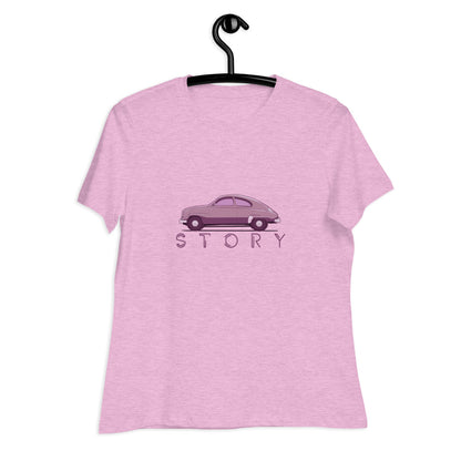 Saab 93 Story Women's Relaxed Lilac T-Shirt