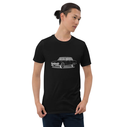 1967 Alfa Romeo Giulia Super Sedan Front Side Unisex T-Shirt (3 Colors Available)