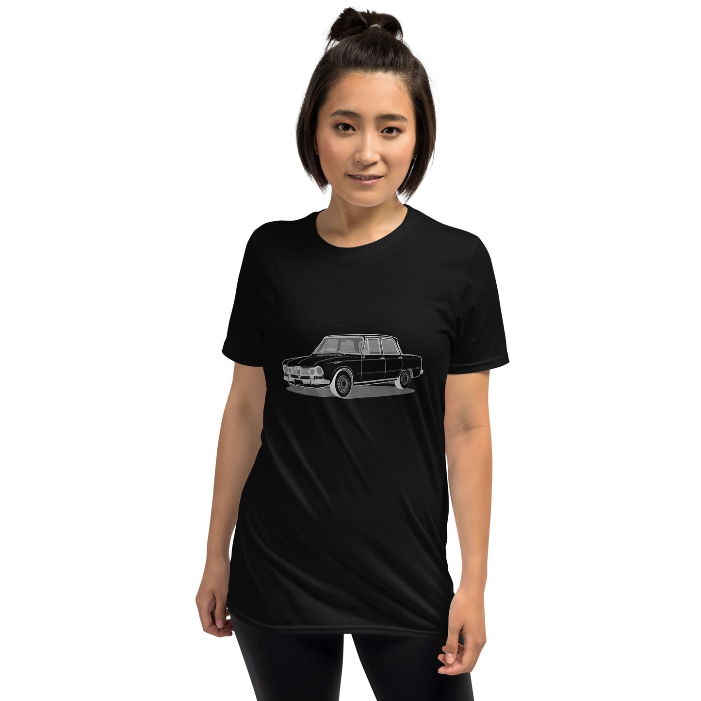 1967 Alfa Romeo Giulia Super Sedan Front Side Unisex T-Shirt (3 Colors Available)