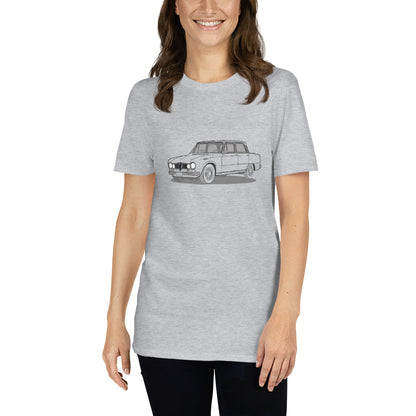 1967 Alfa Romeo Giulia Super Sedan Front Side Unisex T-Shirt (3 Colors Available)