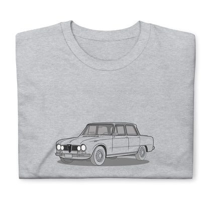 1967 Alfa Romeo Giulia Super Sedan Front Side Unisex T-Shirt (3 Colors Available)