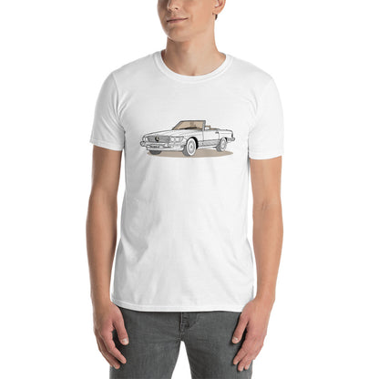 1987 Mercedes 560 SL W107 Front Side Unisex T-Shirt (2 Colors Available)