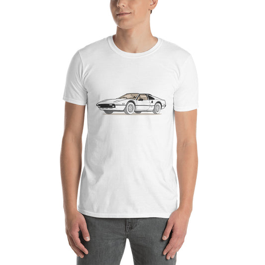 1982 Ferrari 308 GTS Quattrovalvole Front Side Unisex T-Shirt (3 Colors Available)