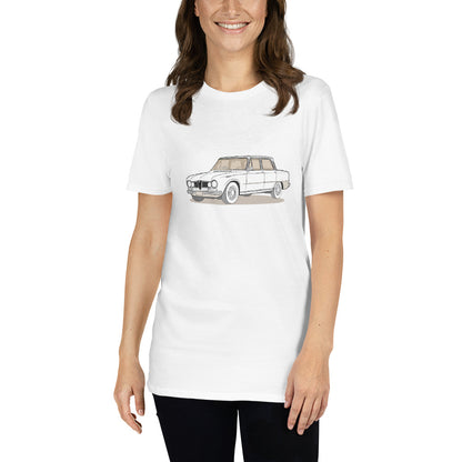 1967 Alfa Romeo Giulia Super Sedan Front Side Unisex T-Shirt (3 Colors Available)