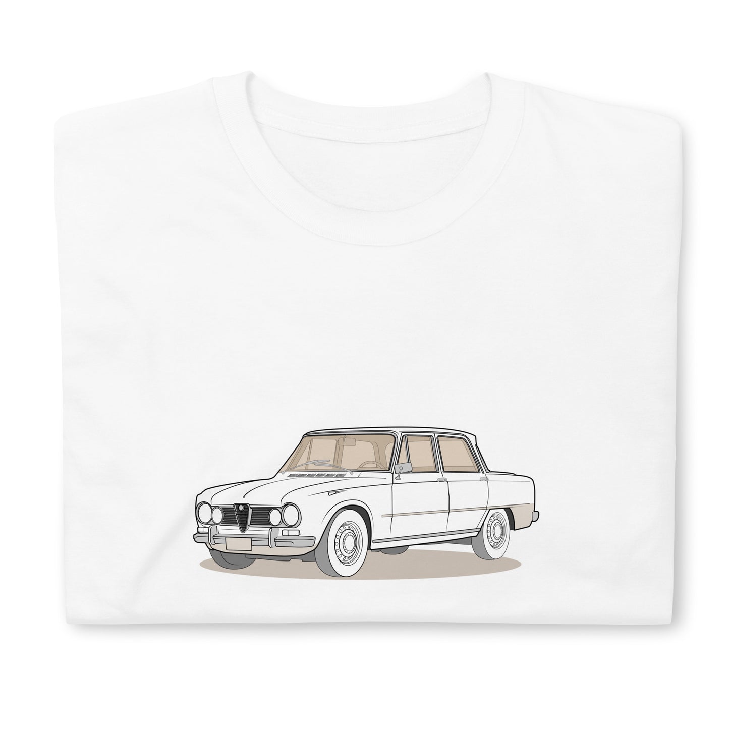 1967 Alfa Romeo Giulia Super Sedan Front Side Unisex T-Shirt (3 Colors Available)